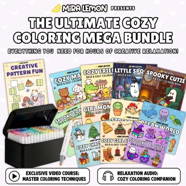 12 Bold & Easy Coloring Books — Printed Set